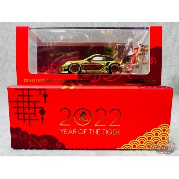 CHASE CAR 997 Liberty Walk `Year Of The Tiger 2022` Chinese New Year 2022 w/Figurine - INNO 64 - 1/64 - IN64-997LB-CNY22GR